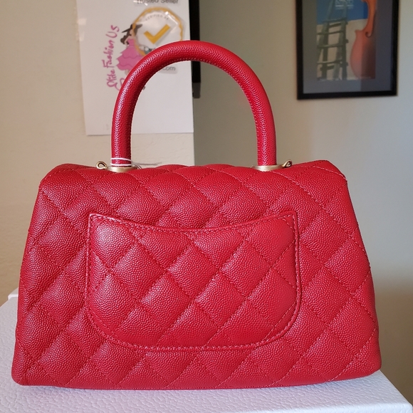 Chanel coco handle red caviar gold hw mini bag - Picture 7 of 15